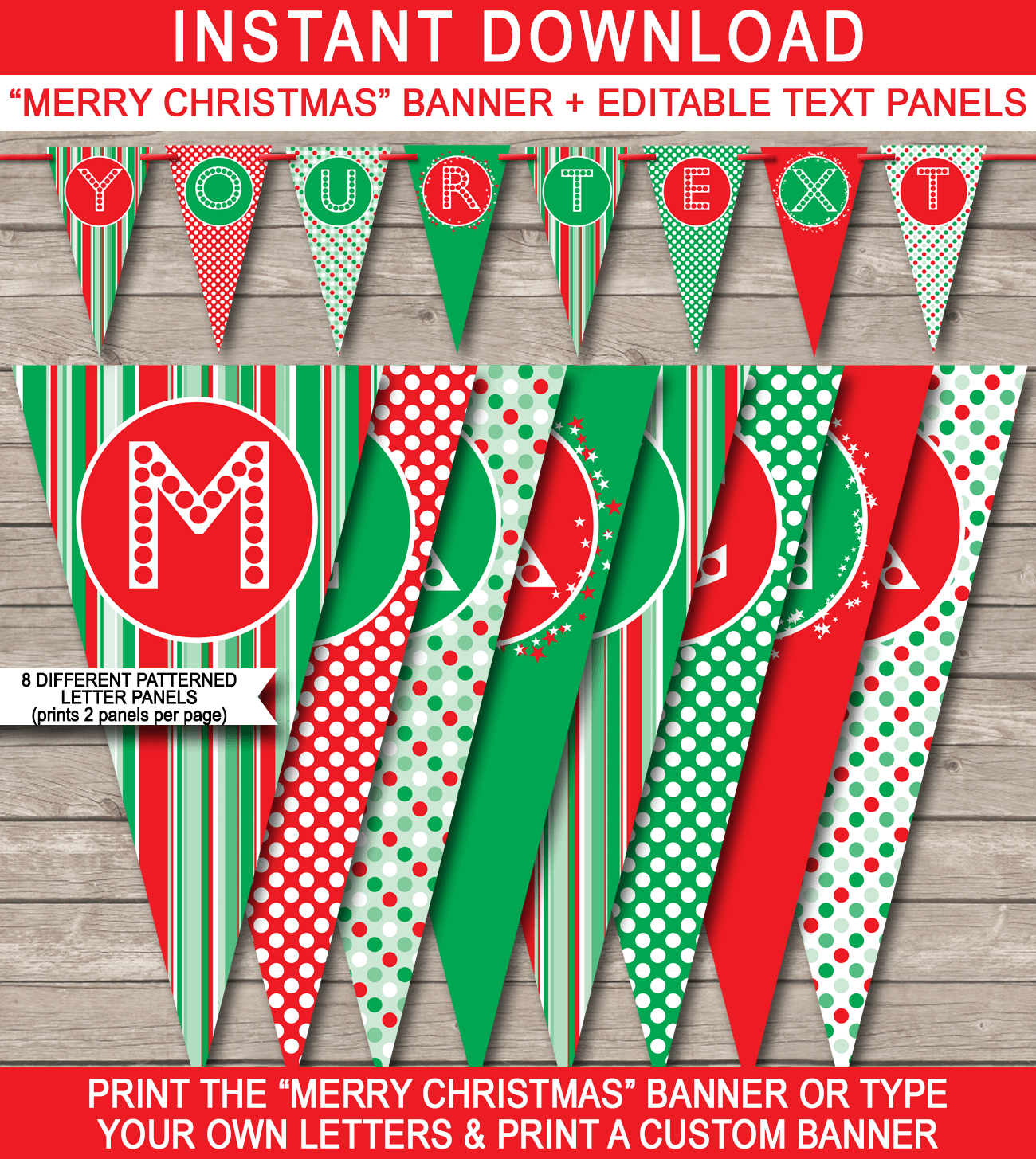Christmas Banner Template – Red & Green Intended For Merry Christmas Banner Template