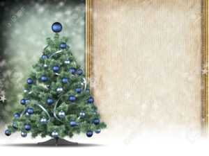 Christmas Card Template - Xmas Tree And Blank Space For Text throughout Blank Christmas Card Templates Free