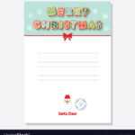 Christmas Santa Letter Blank Template A4 Decorated Inside Blank Letter From Santa Template