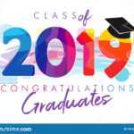 Class Of 2019 Year Graduation Banner, Awards Concept Stock Regarding Graduation Banner Template