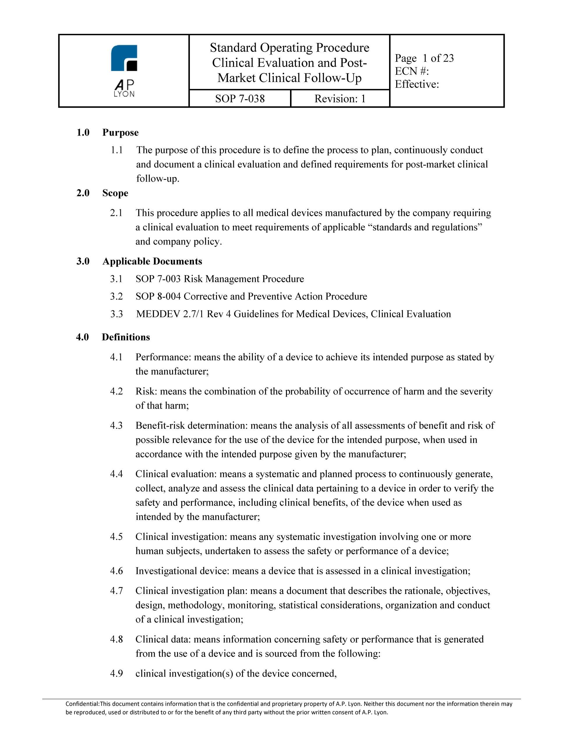 Clinical Evaluation Procedure In Template For Evaluation Report