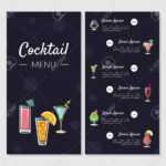 Cocktail Menu Card – Barati.ald2014 Throughout Cocktail Menu Template Word Free