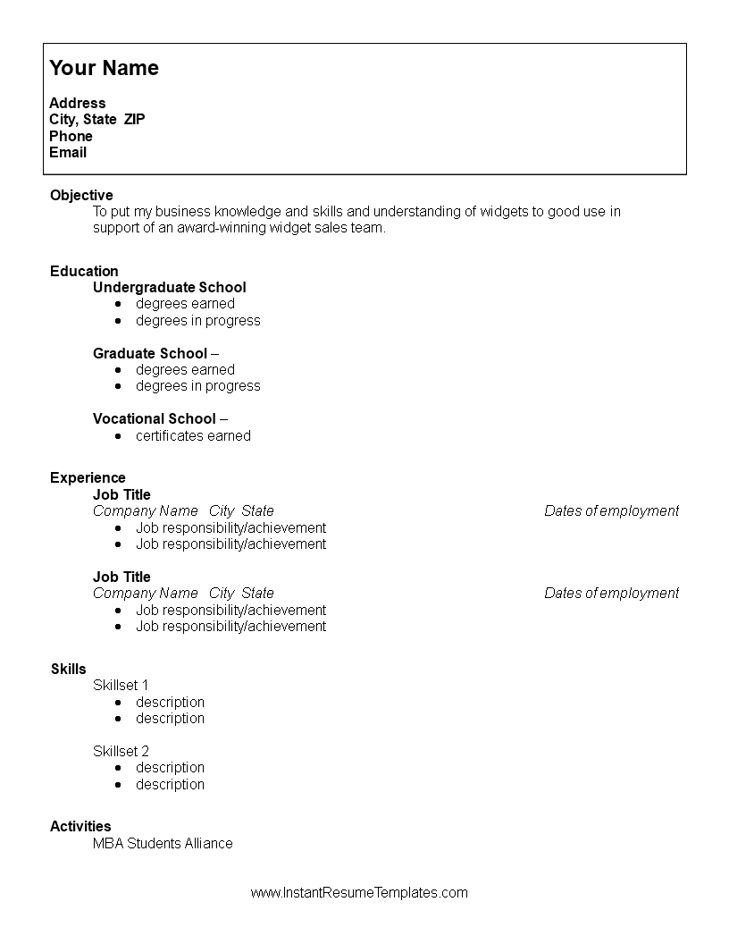 College Student Resume | Templates At Allbusinesstemplates Inside College Student Resume Template Microsoft Word