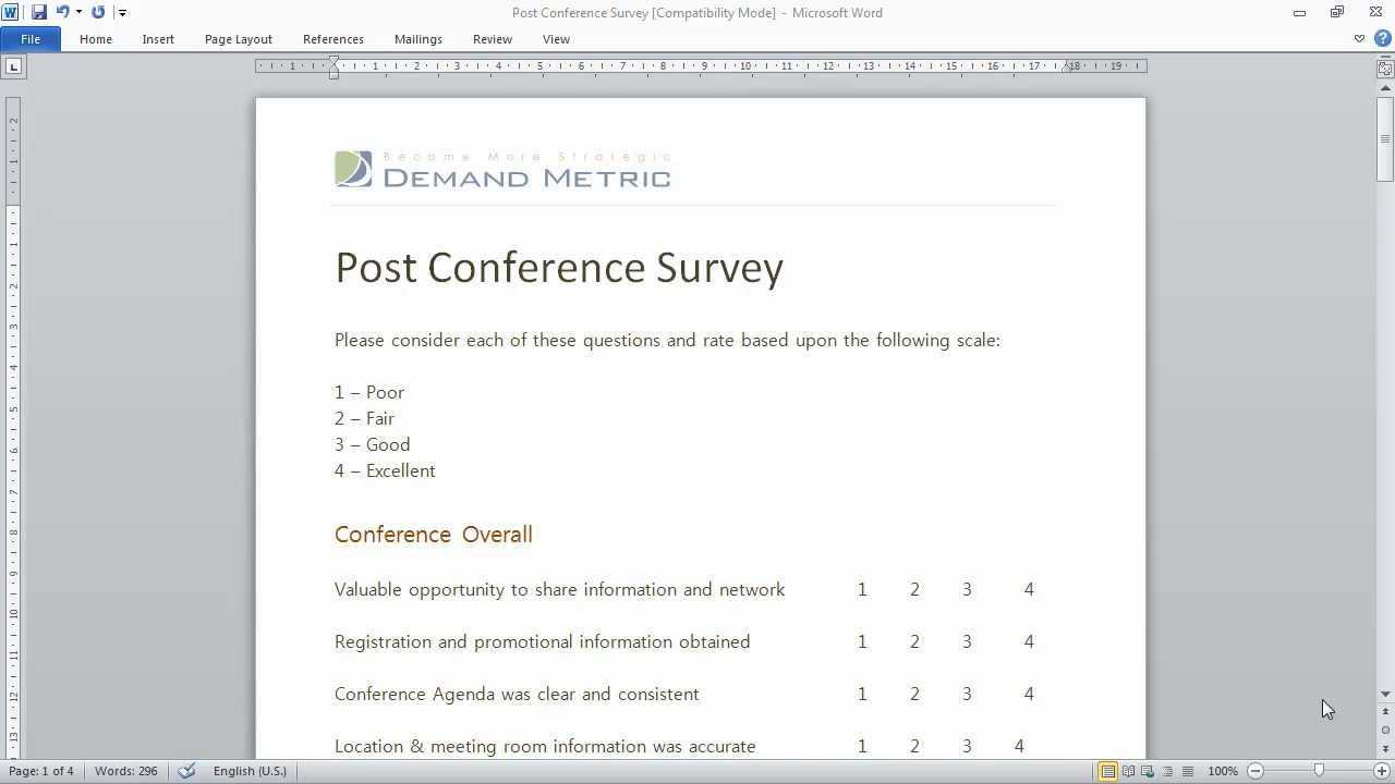 Conference Survey Templates – Barati.ald2014 Pertaining To Event Survey Template Word