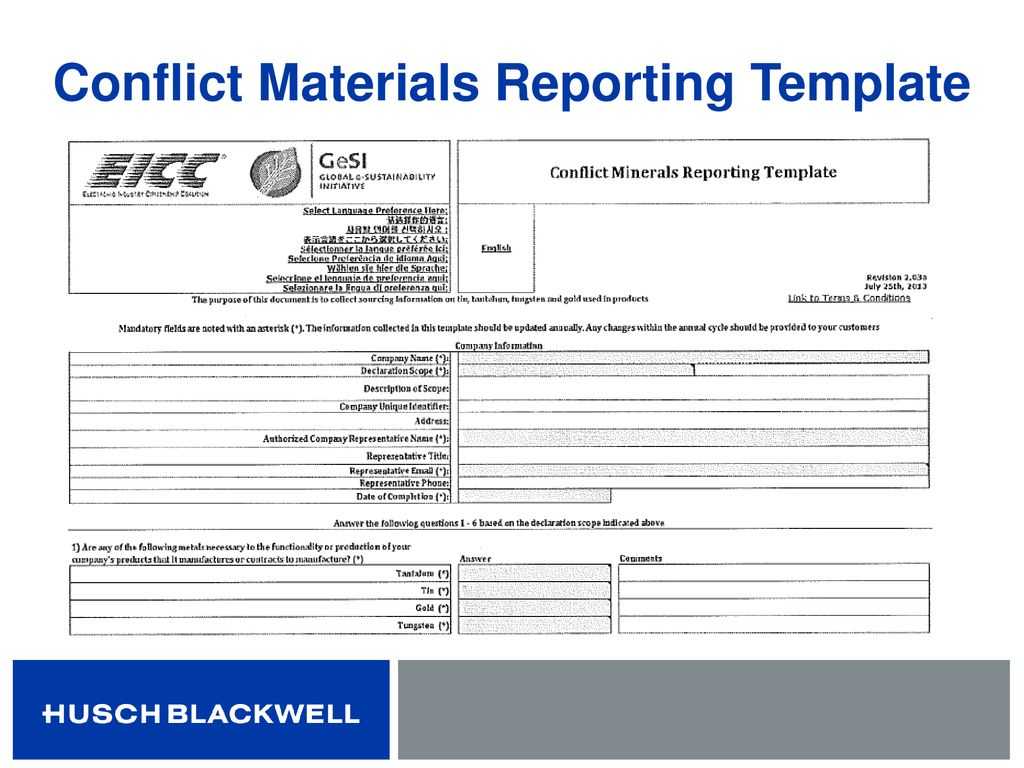 Conflict Minerals: Not Just For Public Companies – What Within Conflict Minerals Reporting Template