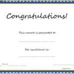 Congratulations Certificate Template Inside Congratulations Certificate Word Template