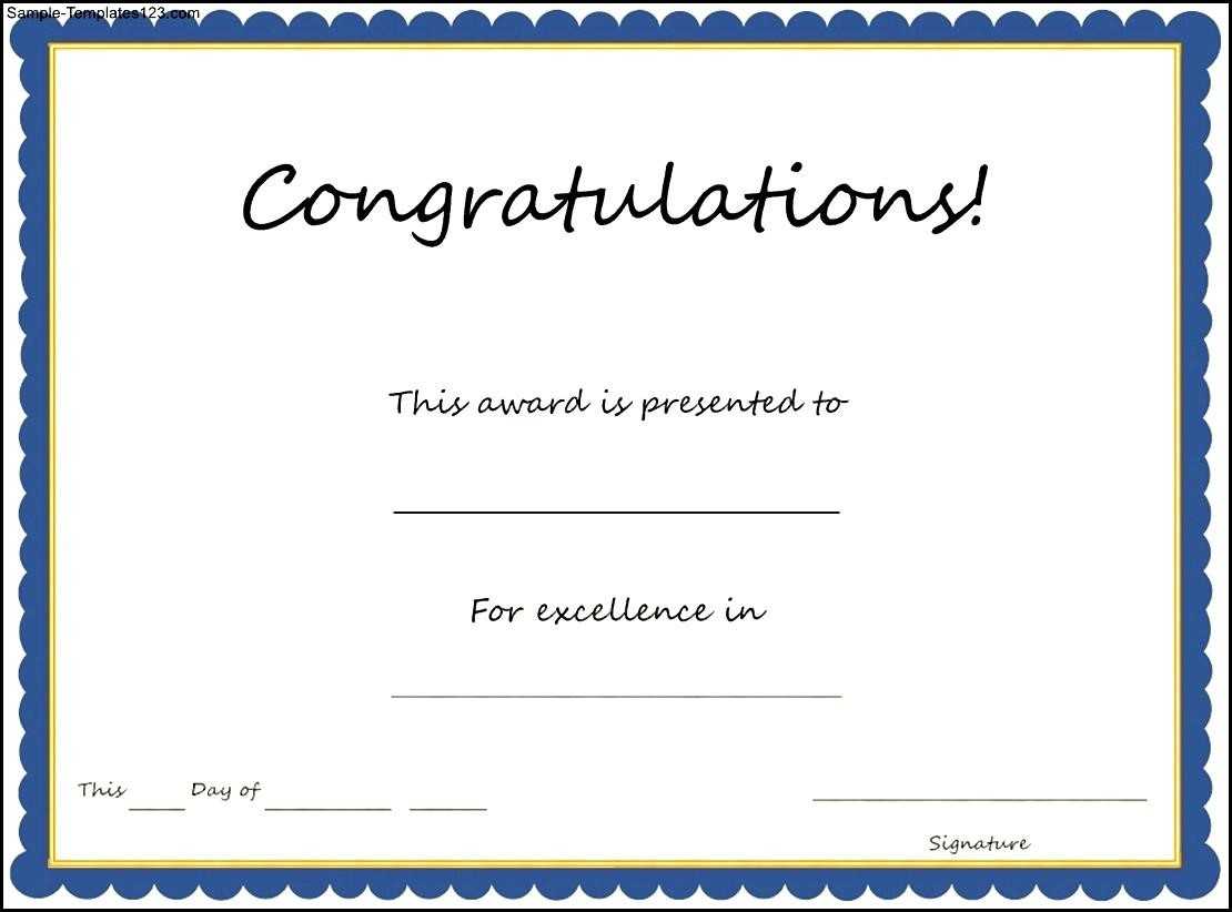 Congratulations Certificate Template Inside Congratulations Certificate Word Template