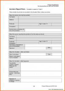 Construction Accident Report Form Sample Work Report Dental intended for Incident Report Form Template Doc