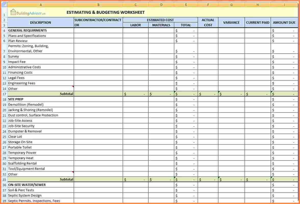 Construction Cost Tracking Spreadsheet House Expenses Excel Within Job Cost Report Template Excel