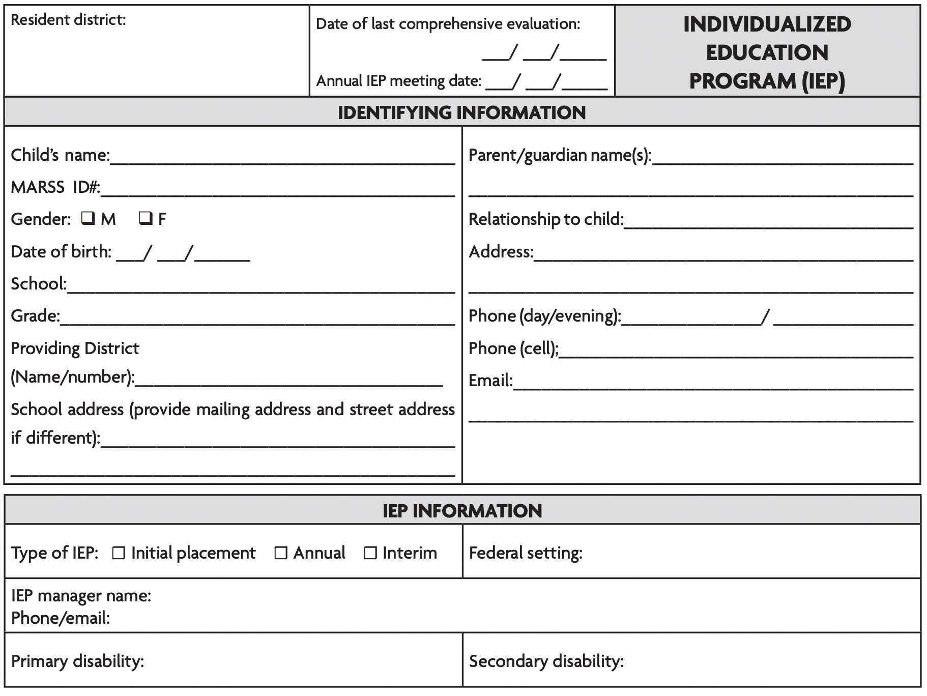 Content Of The Iep – Pacer Center With Summer School Progress Report Template