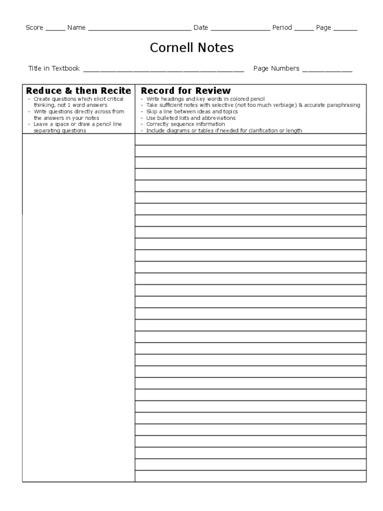 Cornell Notes Template – 8 Free Templates In Pdf, Word Regarding Cornell Note Template Word