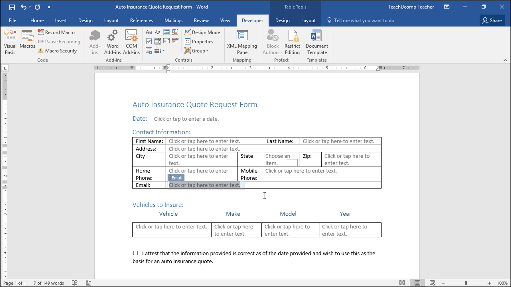 Create A Form In Word  Instructions And Video Lesson With Word Macro Enabled Template