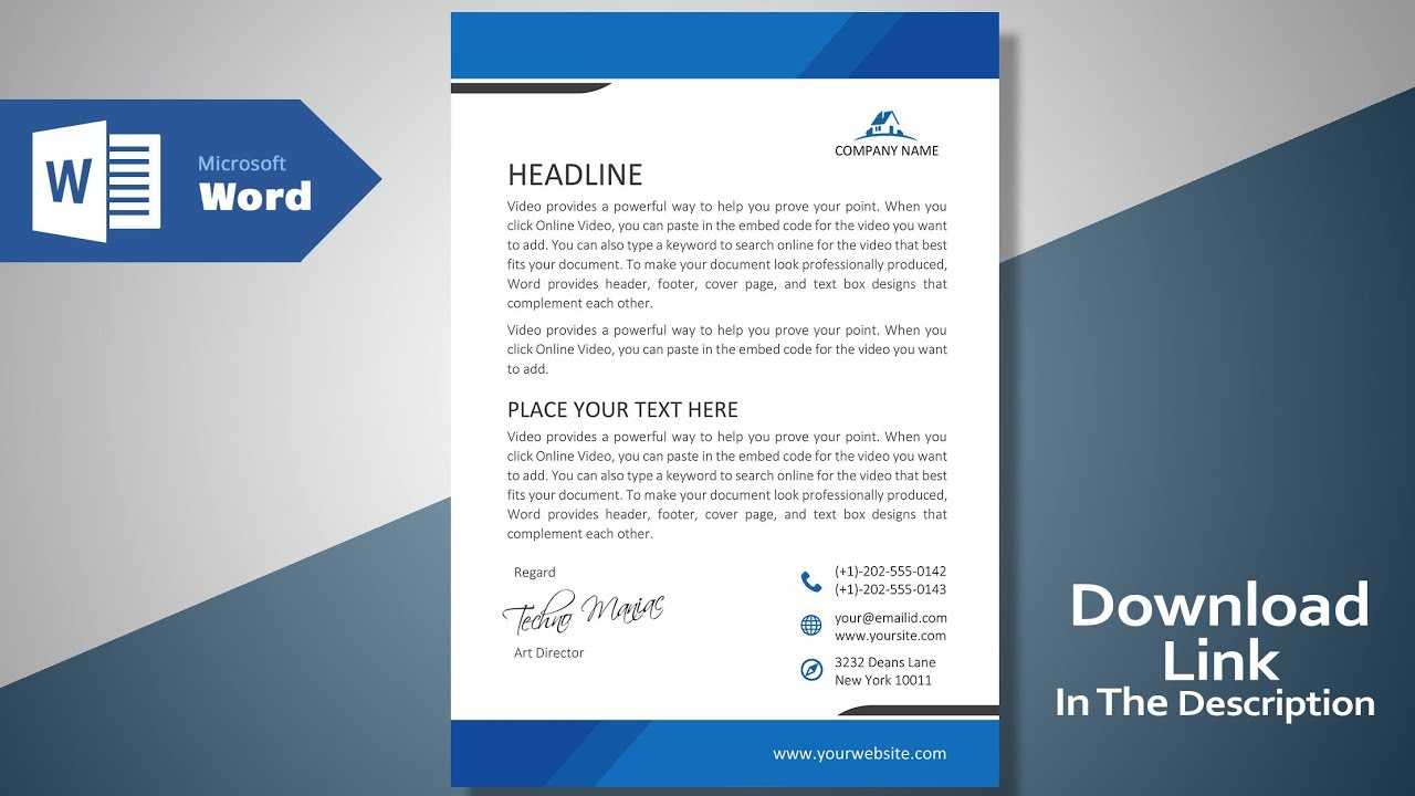 Create A Modern Professional Letterhead | Free Template | Ms Word  Letterhead Tutorial Version 2.0 Throughout Word Stationery Template Free