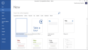 Create A New Document In Word 2013-2010- A Tutorial in Creating Word Templates 2013