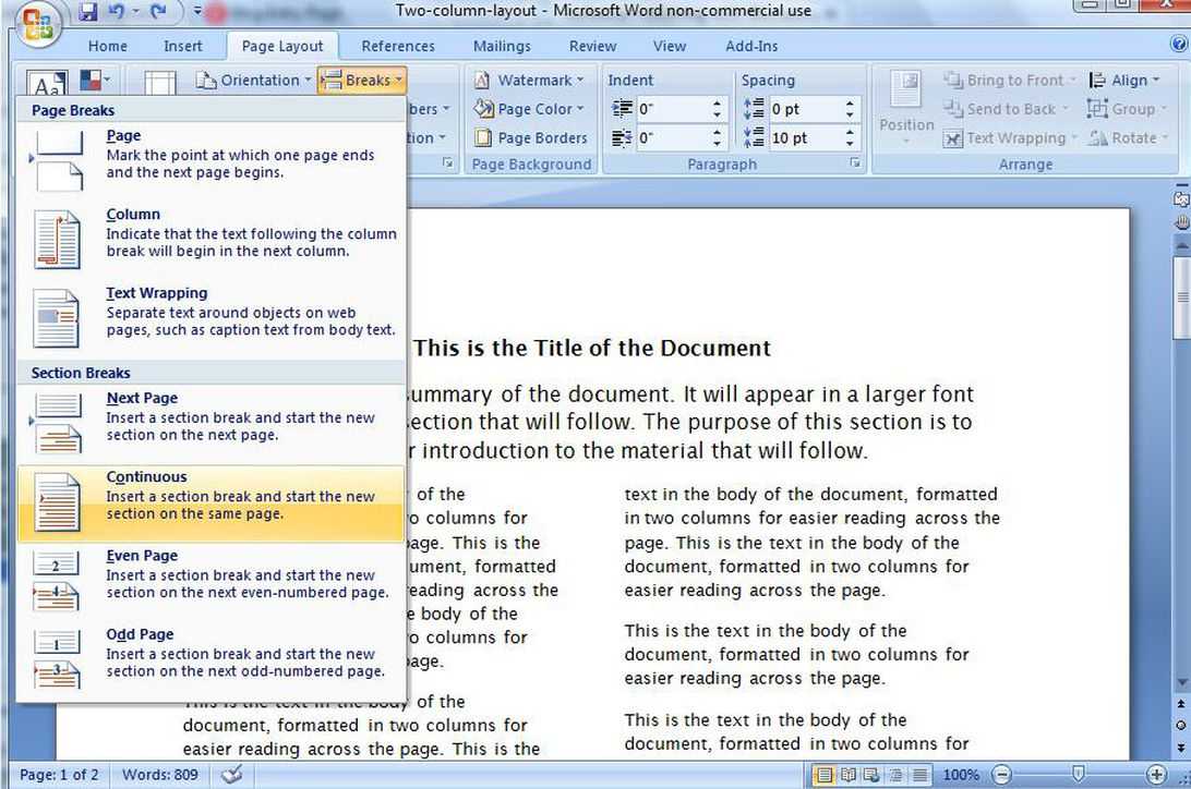 Create A Two Column Document Template In Microsoft Word – Cnet With Personal Check Template Word 2003