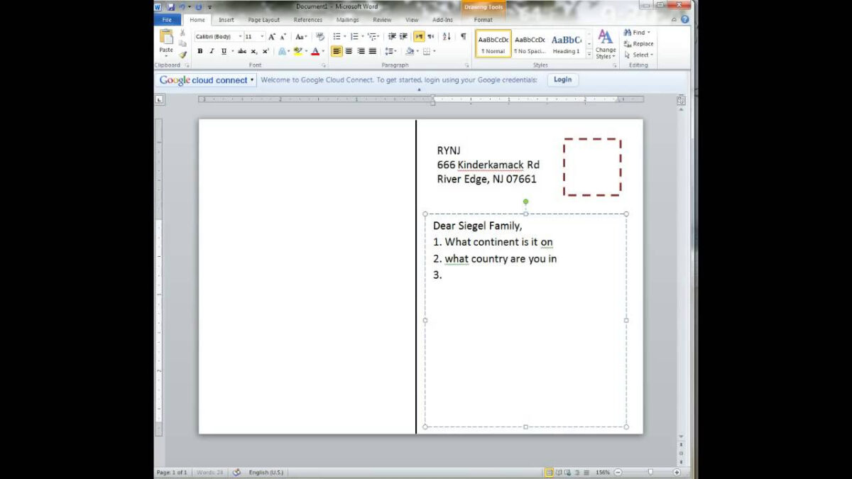 microsoft word 2007 4x6 template