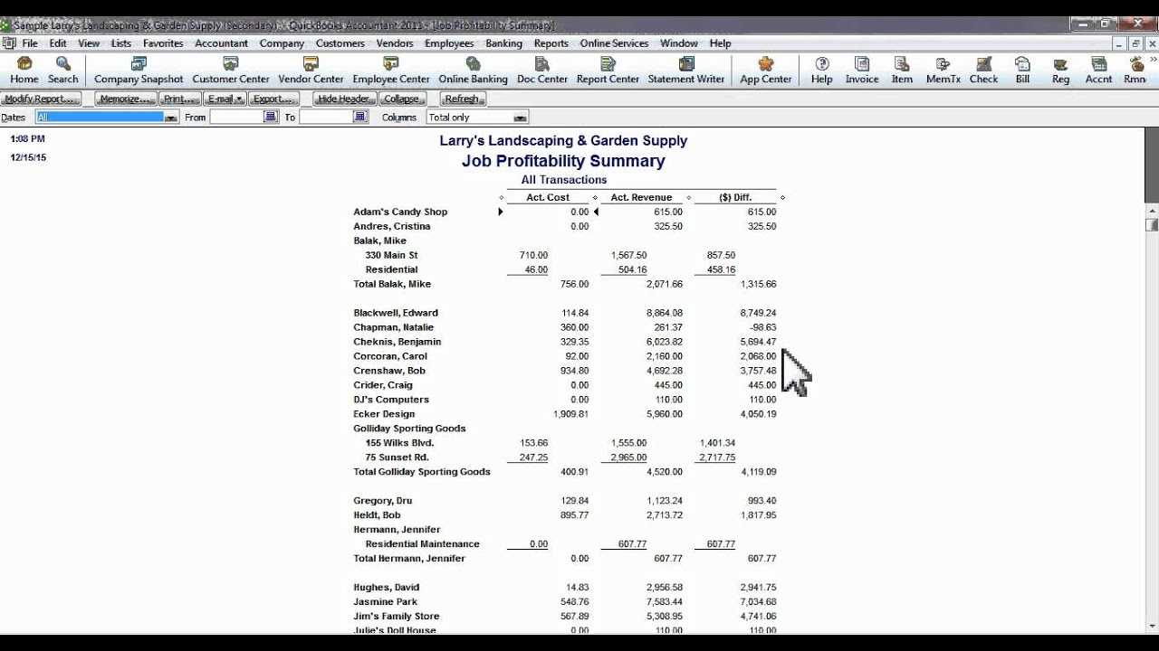 Creating Job Cost Reports In Quickbooks Pertaining To Quick Book Reports Templates
