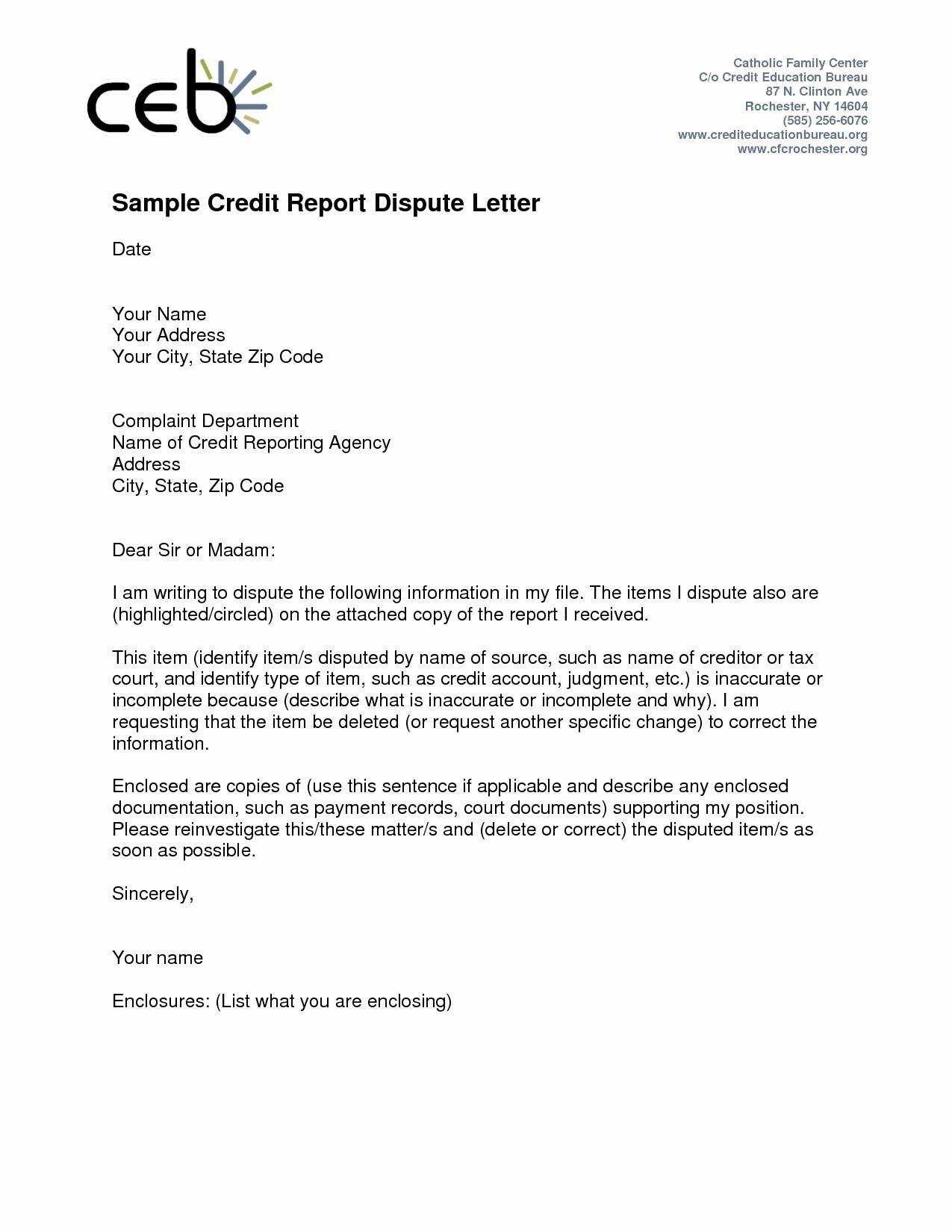Credit Dispute Templates – Tomope.zaribanks.co With Regard To Credit Report Dispute Letter Template