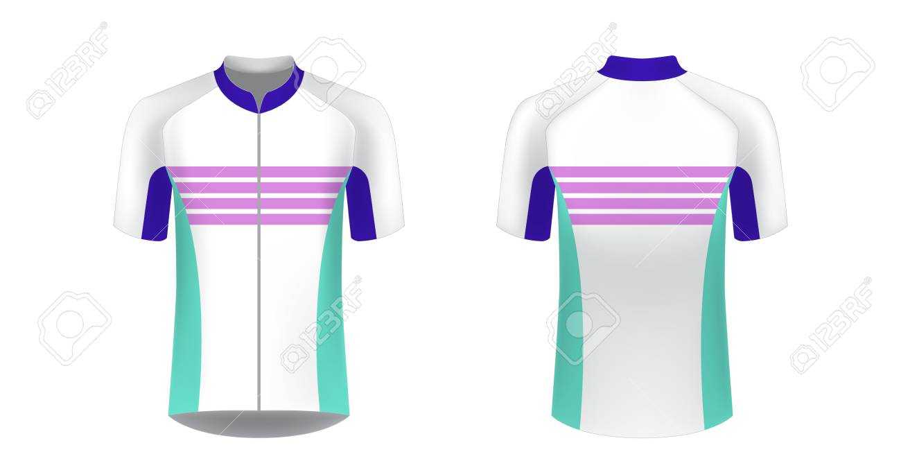 Cycling Jersey Vector Mockup. T Shirt Sport Design Template For Blank Cycling Jersey Template