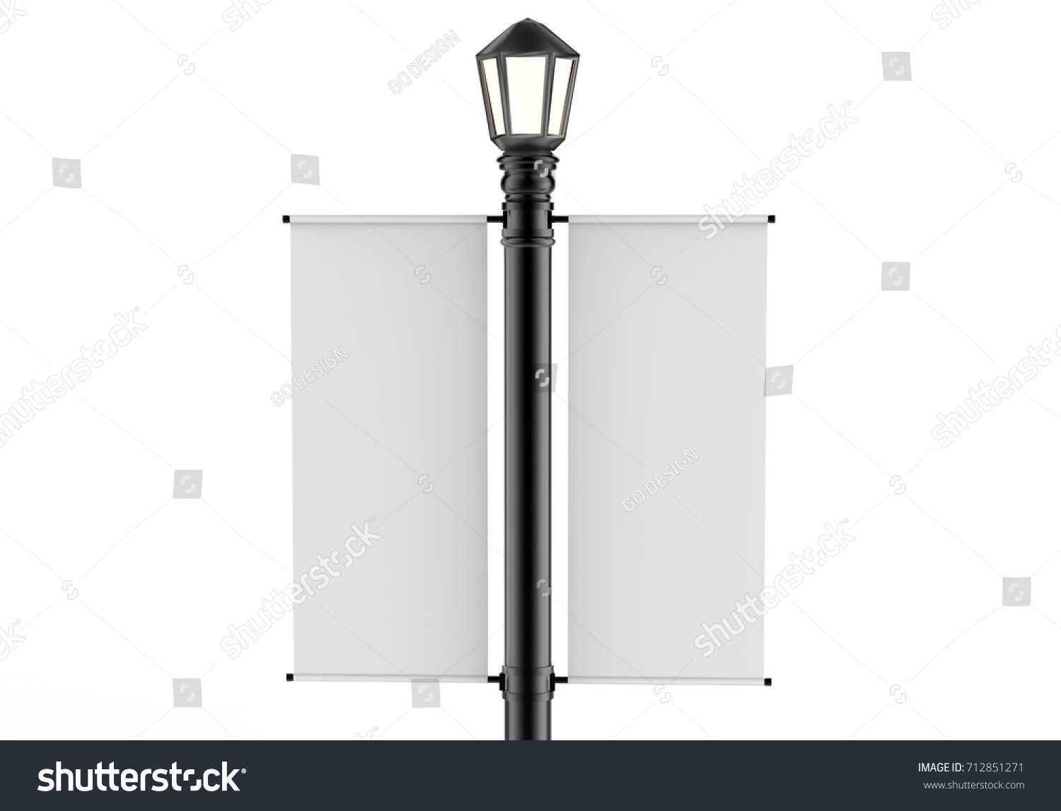 Стоковая Иллюстрация «Бланк Белая Лампа Сообщение Баннер Pertaining To Street Banner Template