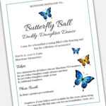 Daddy Daughter Dance Flyer Butterfly Ball Themed Word And Pages Flier And  Ticket Template Set For Pta, Pto With Dance Flyer Template Word