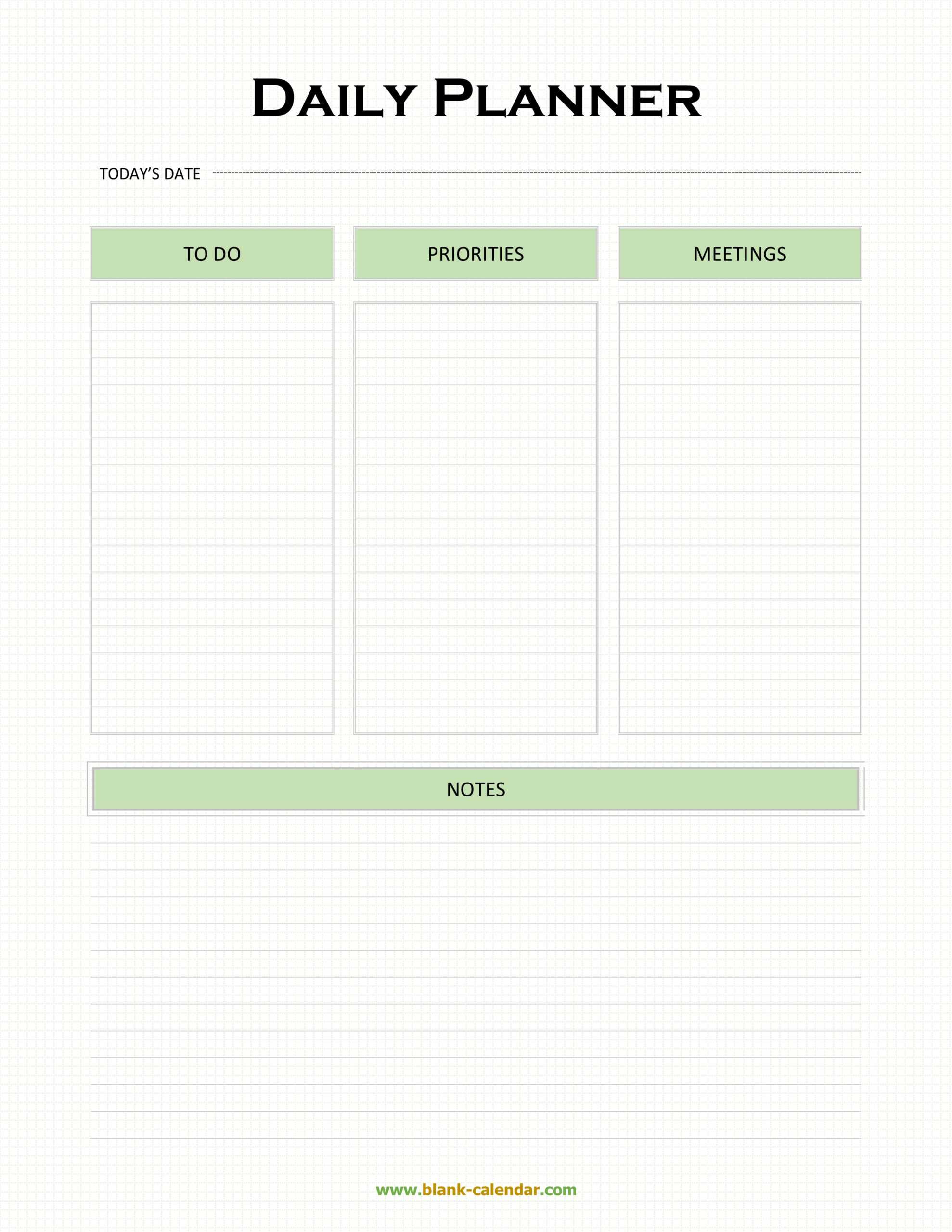 Daily Planner Templates (Word, Excel, Pdf) Intended For Printable Blank Daily Schedule Template