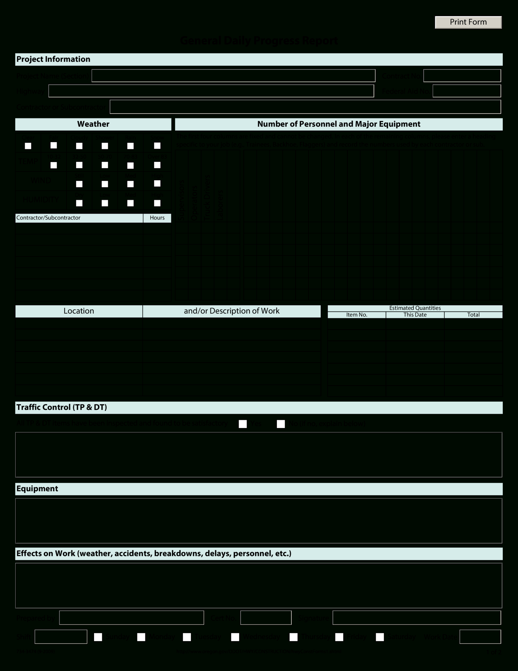 Daily Progress Report | Templates At Allbusinesstemplates Intended For Construction Daily Progress Report Template