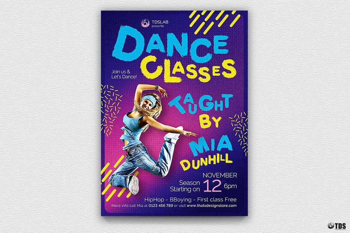 Dance Classes Flyer Template V3 Within Dance Flyer Template Word