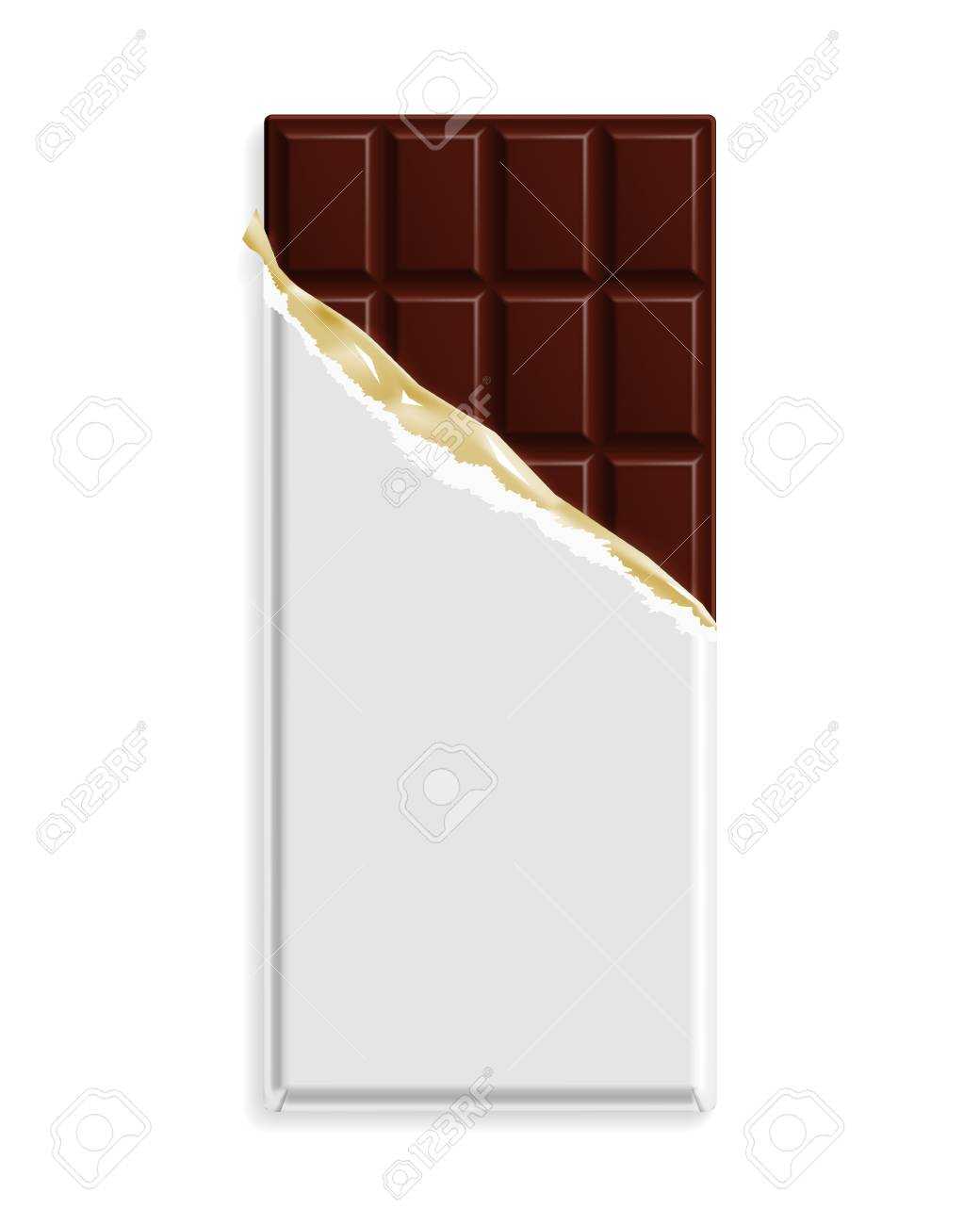 Dark Bitter Chocolate Bar In A Blank Wrapper Mock Up. Sweet Dessert.. Pertaining To Free Blank Candy Bar Wrapper Template