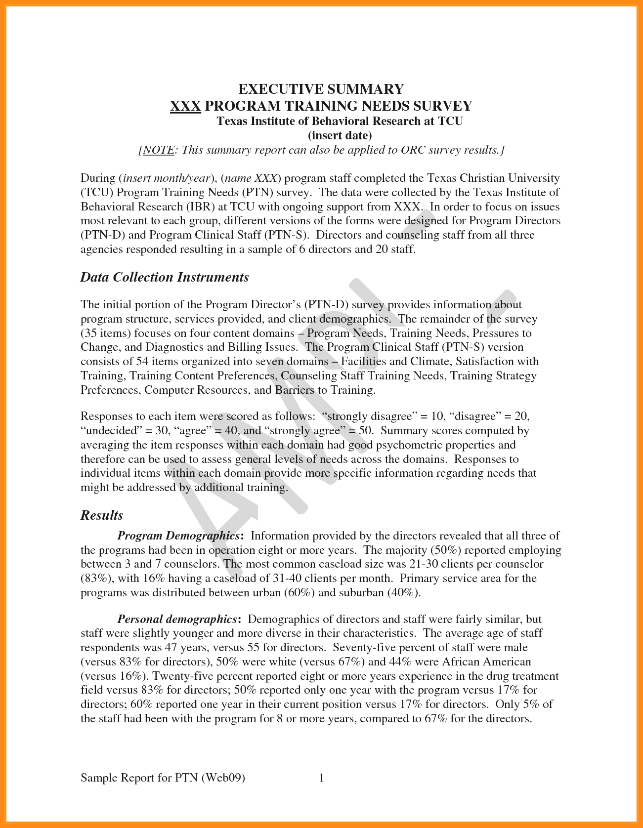 Data Analysis Report Template And 9 Executive Summary Report With Regard To Training Summary Report Template