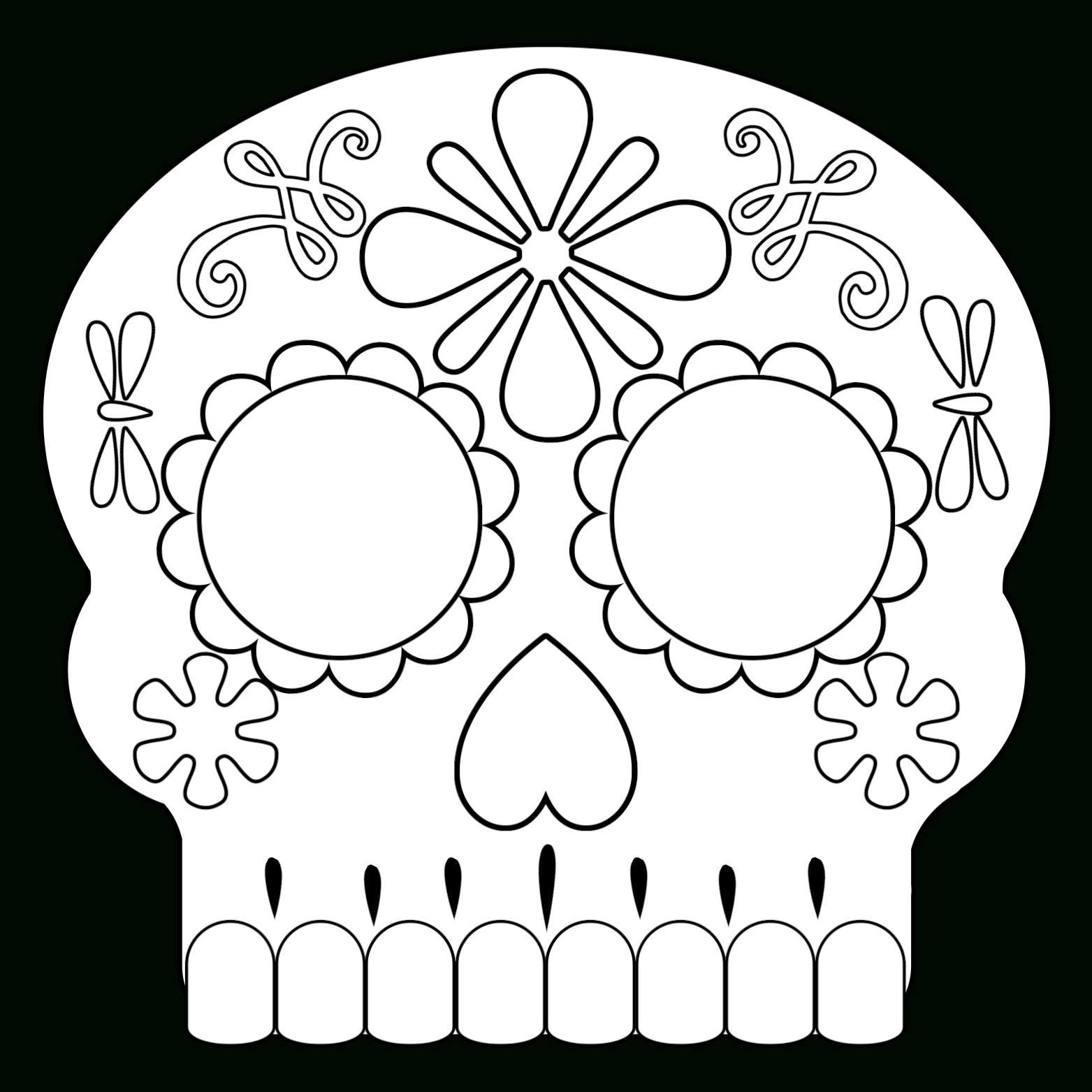 Day Of The Dead Masks Sugar Skulls Free Printable – Paper Within Blank Sugar Skull Template