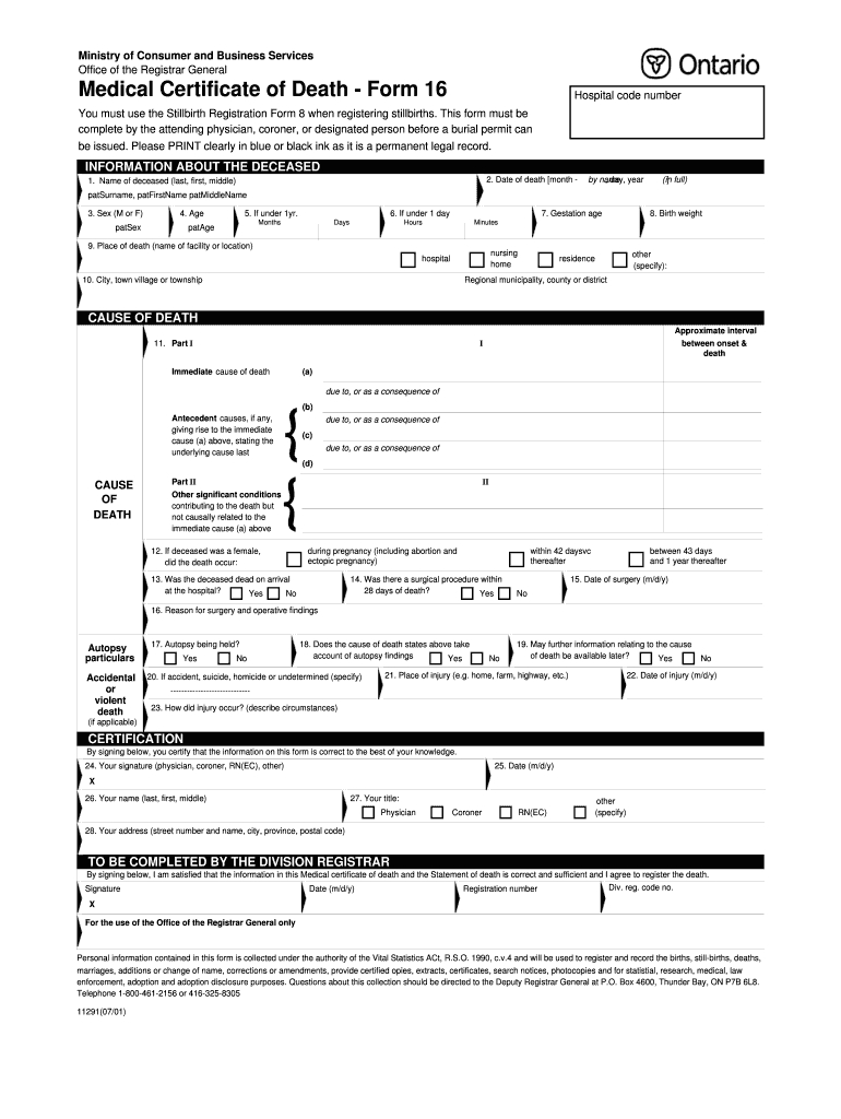 Death Form – Fill Online, Printable, Fillable, Blank | Pdffiller With Blank Autopsy Report Template
