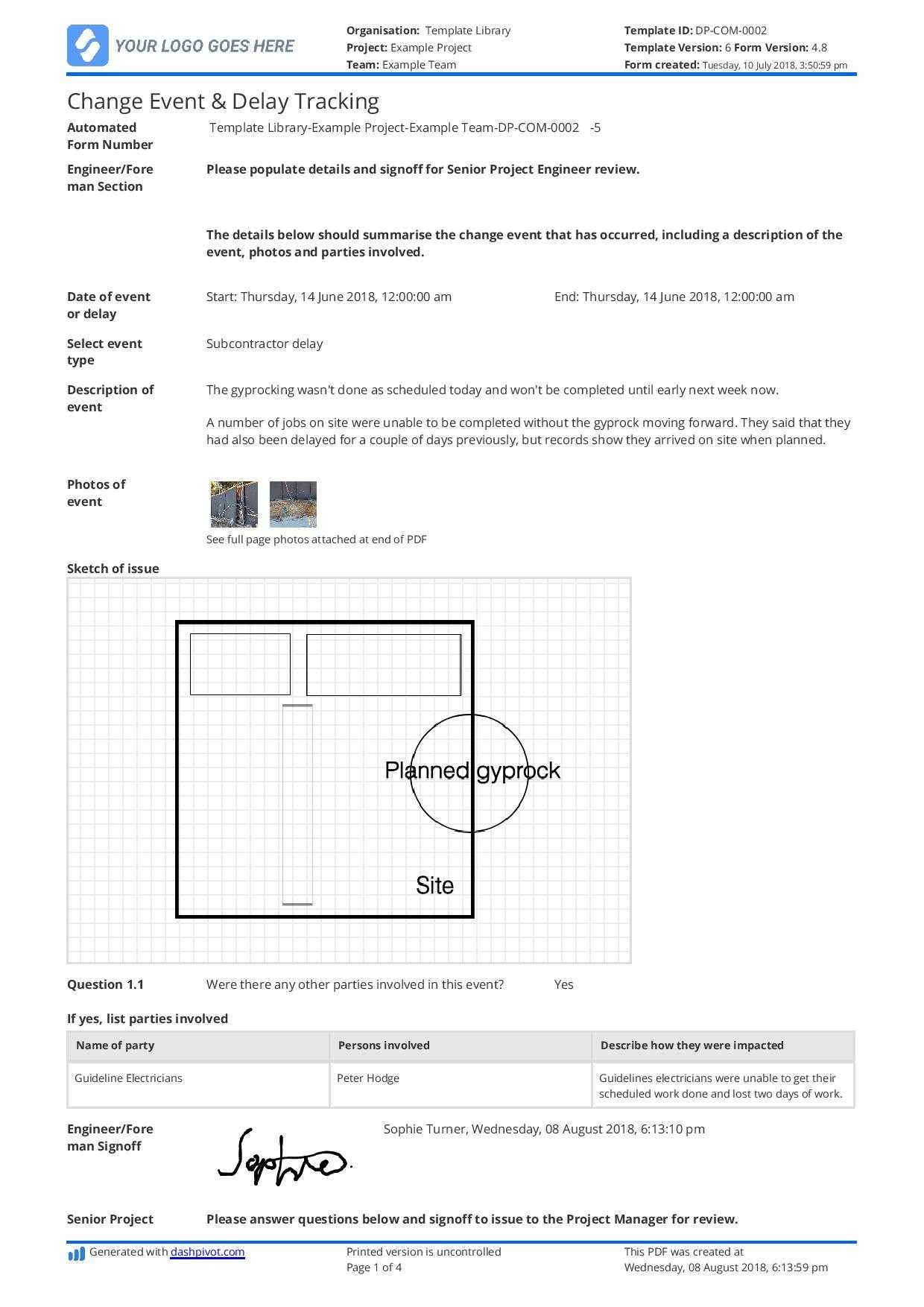 Delay Analysis Report Template: Use This Template For Free Now For Project Analysis Report Template