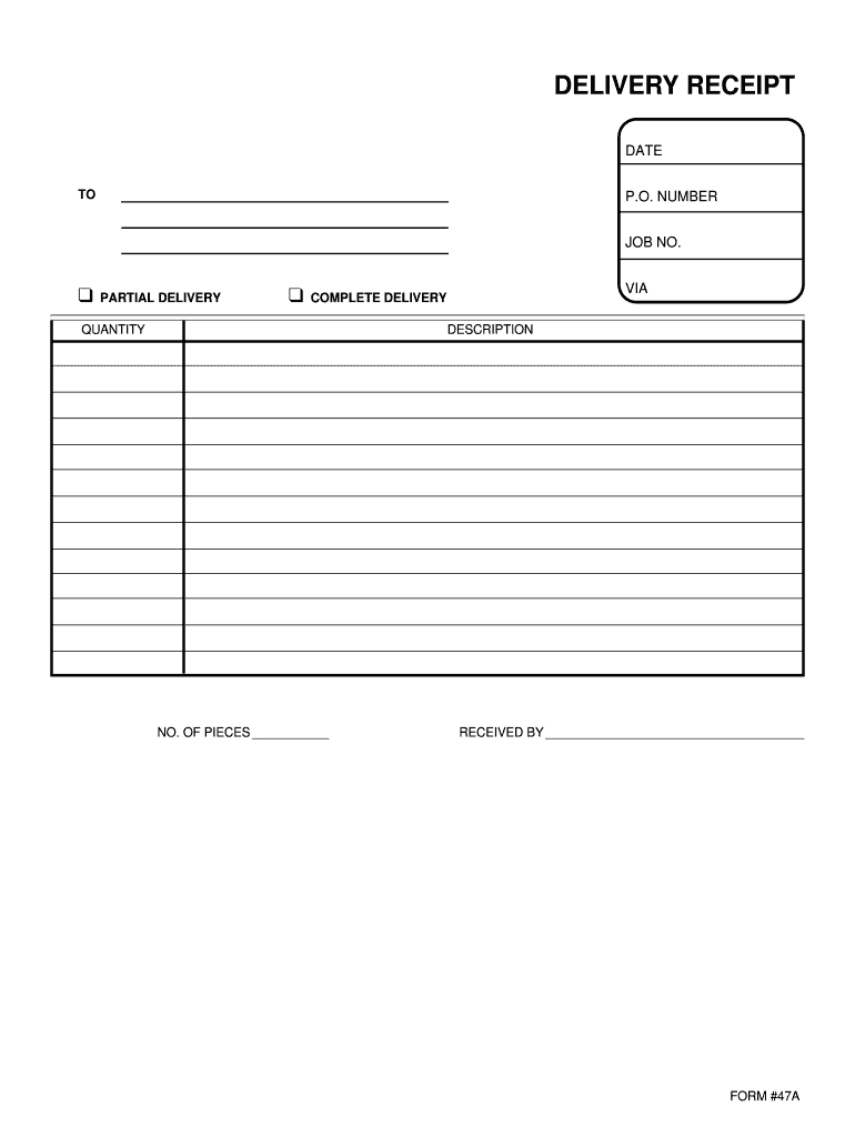 Delivery Receipt Template - Fill Online, Printable, Fillable Regarding Proof Of Delivery Template Word