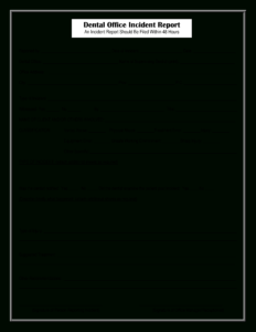 Dental Office Incident Report | Templates At with Office Incident Report Template