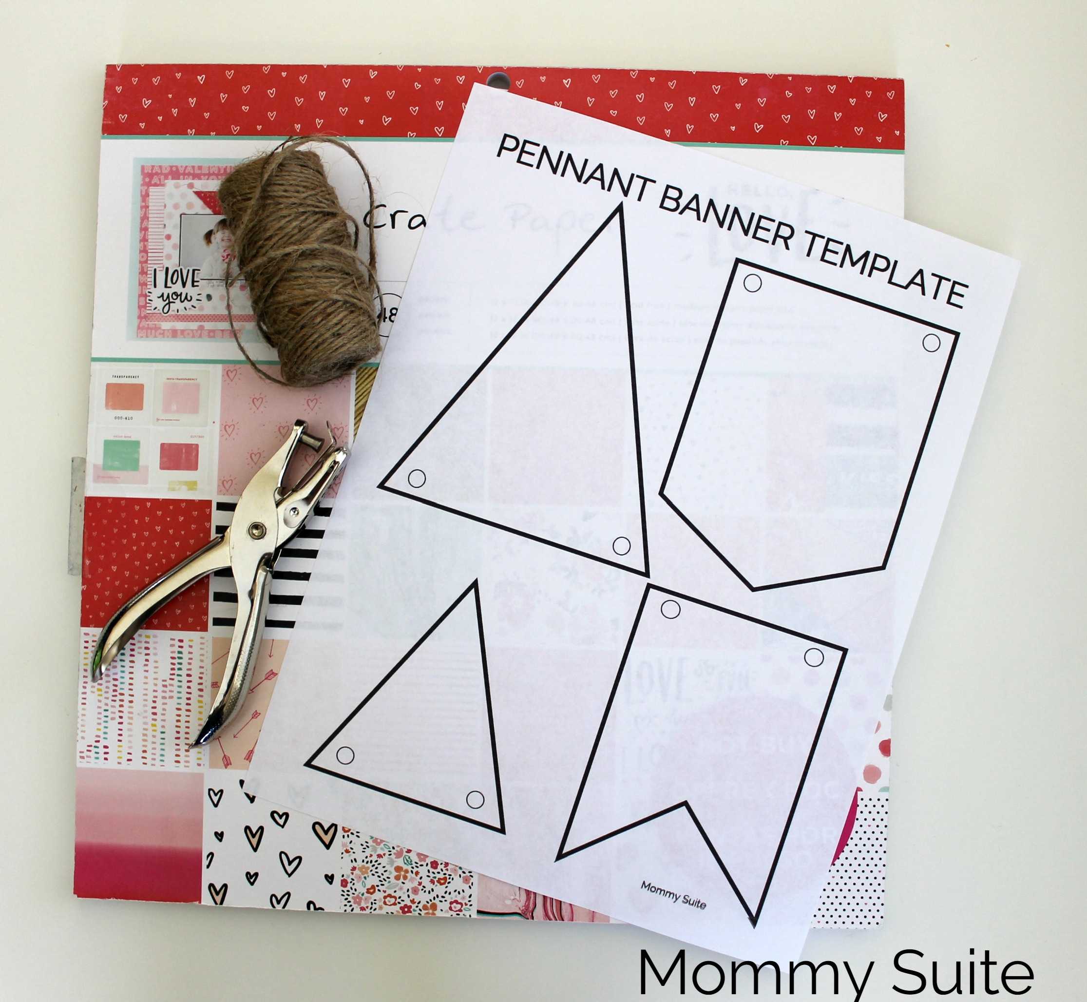 Diy Paper Pennant Banner (W/ Free Template) - Mommy Suite For Homemade Banner Template