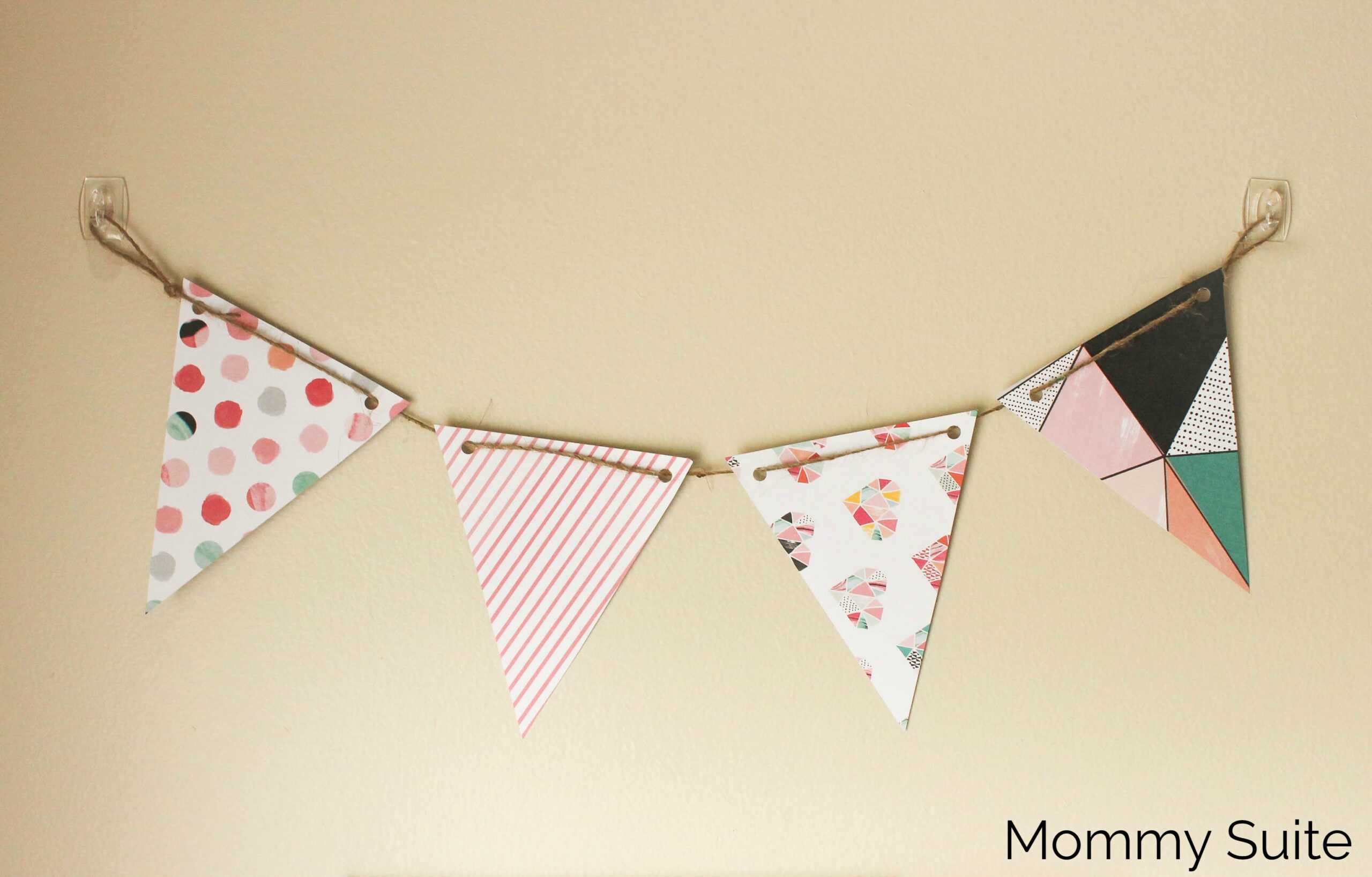 Diy Paper Pennant Banner (W/ Free Template) - Mommy Suite With Regard To Triangle Pennant Banner Template