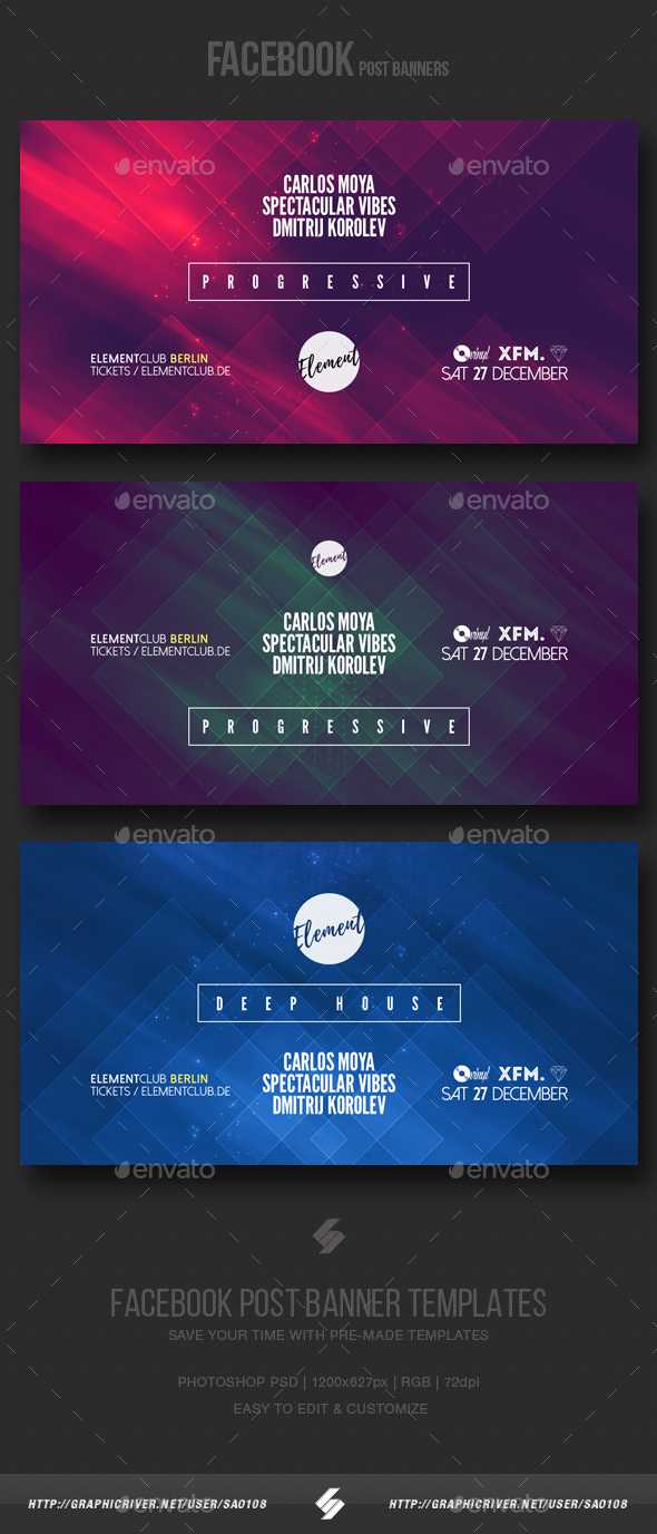 Dj Dj Web Elements From Graphicriver (Page 6) Regarding Facebook Banner Template Psd