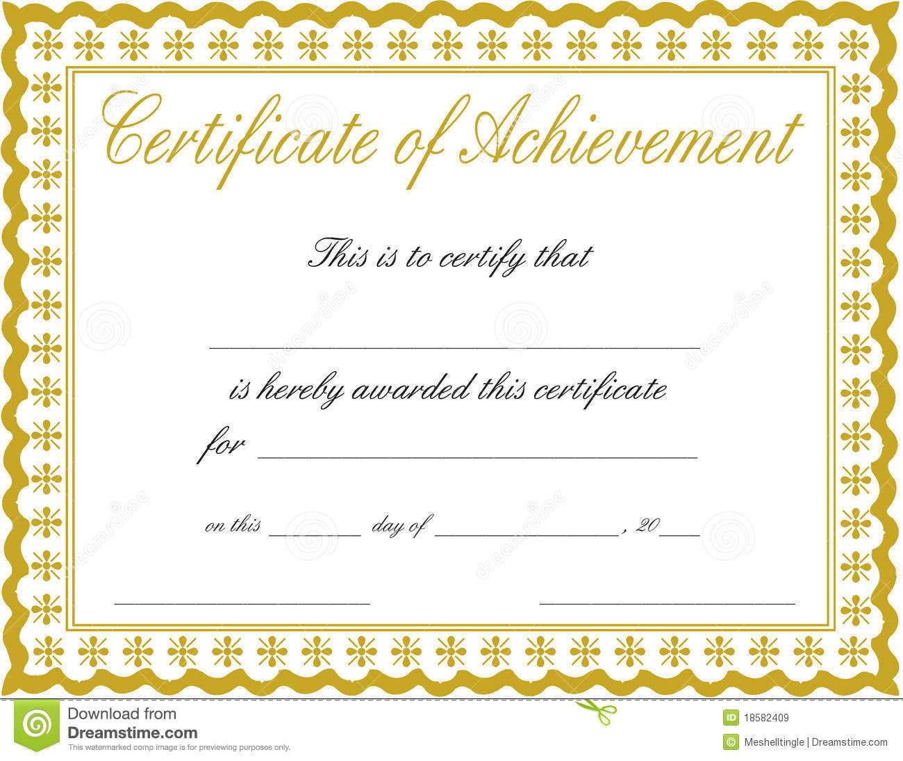 Docx Achievement Certificates Templates Free Certificate Of With Regard To Blank Certificate Of Achievement Template
