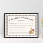 Doll Adoption Certificate Template In Blank Adoption Certificate Template