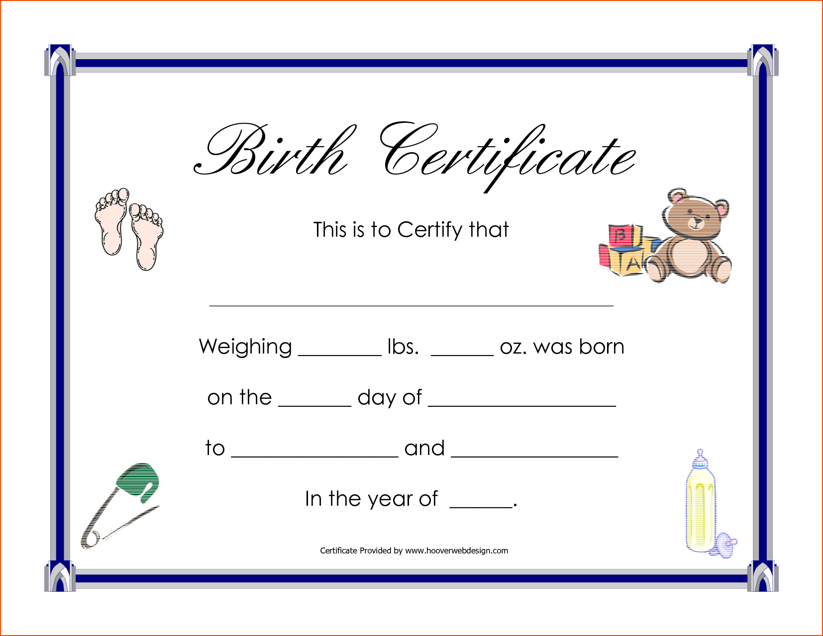 Birth Certificate Template For Microsoft Word Sample Design Templates