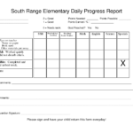 Downloadable Elementary School Daily Progress Report Inside School Progress Report Template