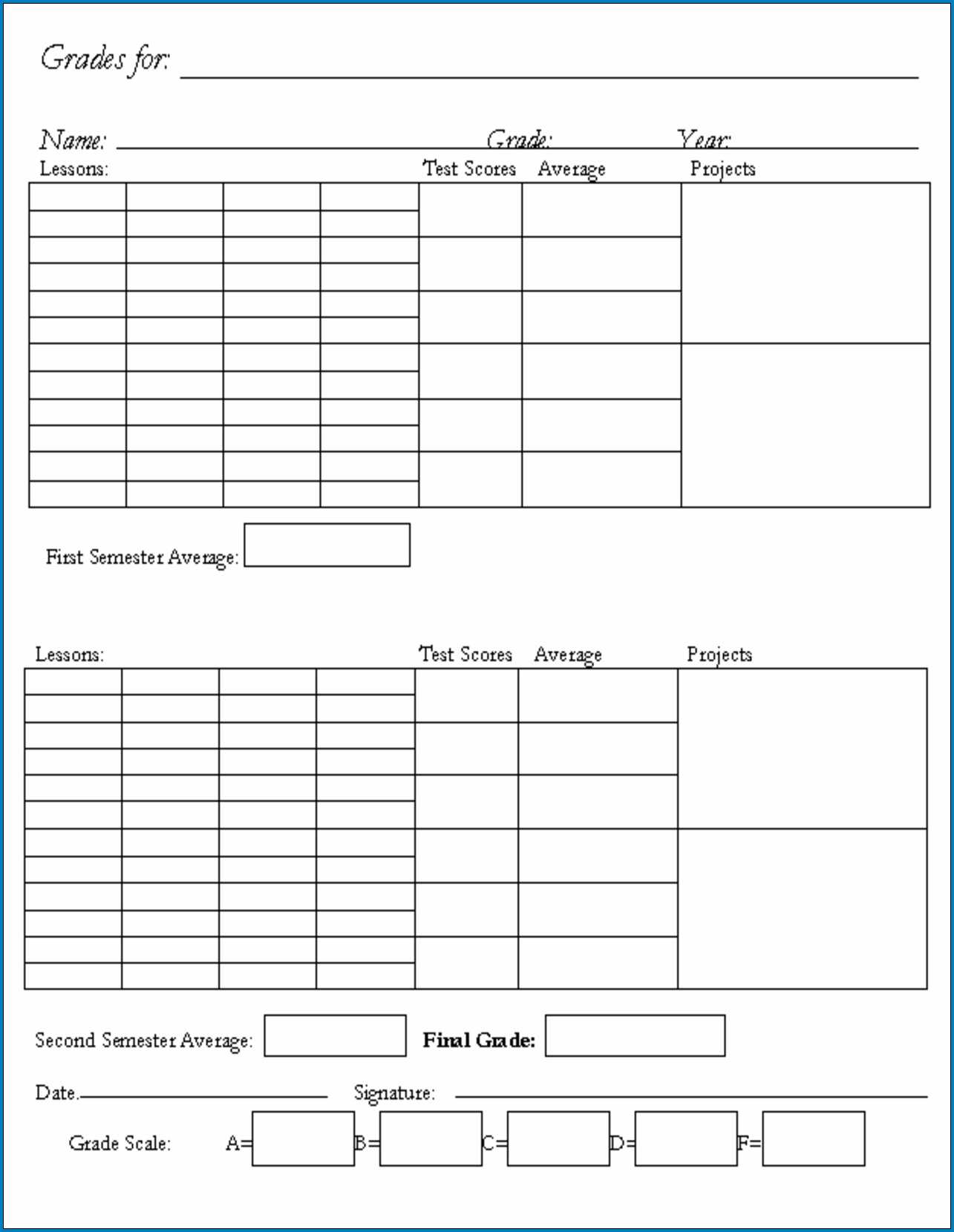√ Free Printable Homeschool Report Card Template | Templateral Regarding Middle School Report Card Template