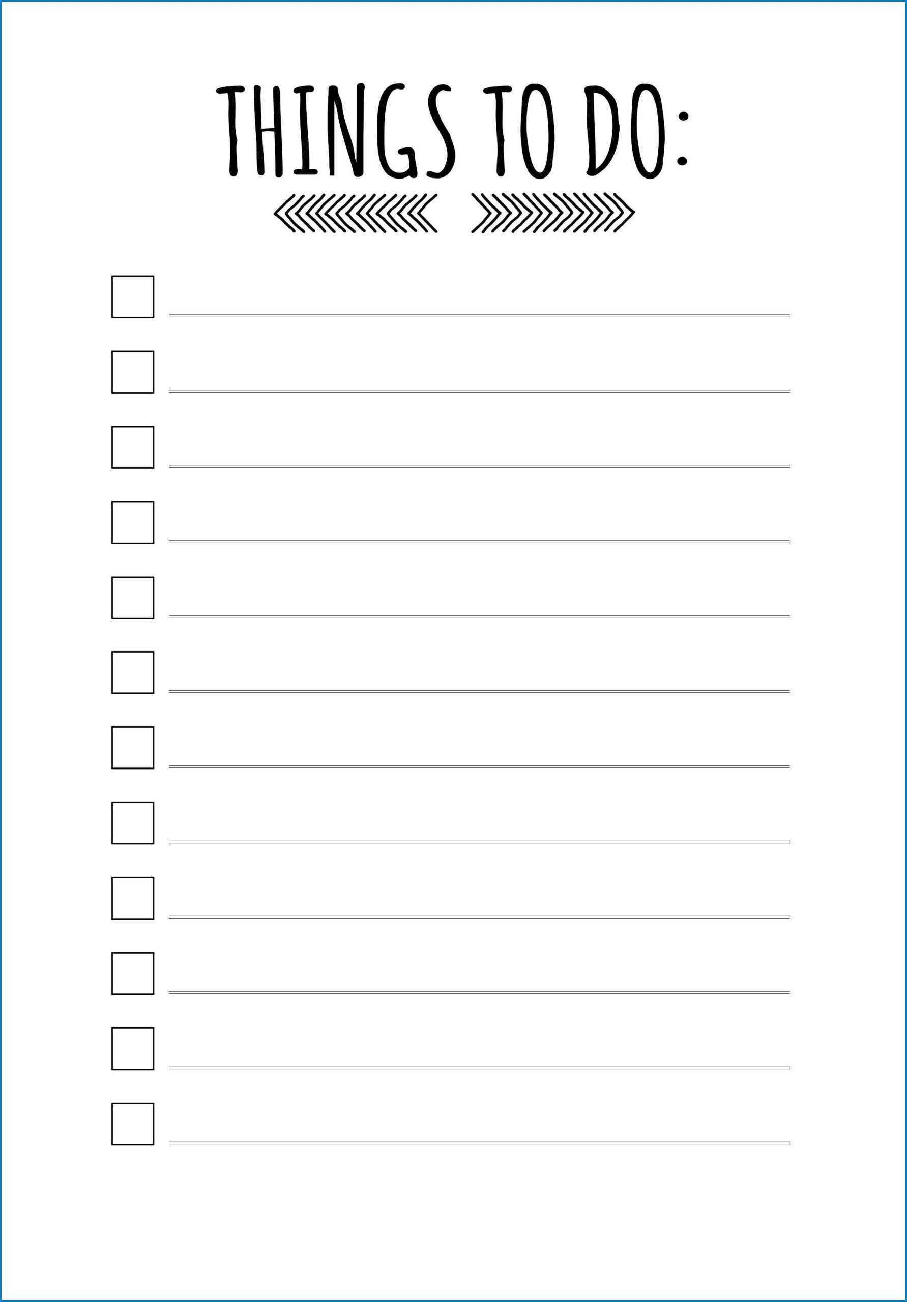 √ Free Printable Things To Do List Template | Templateral Intended For Blank To Do List Template