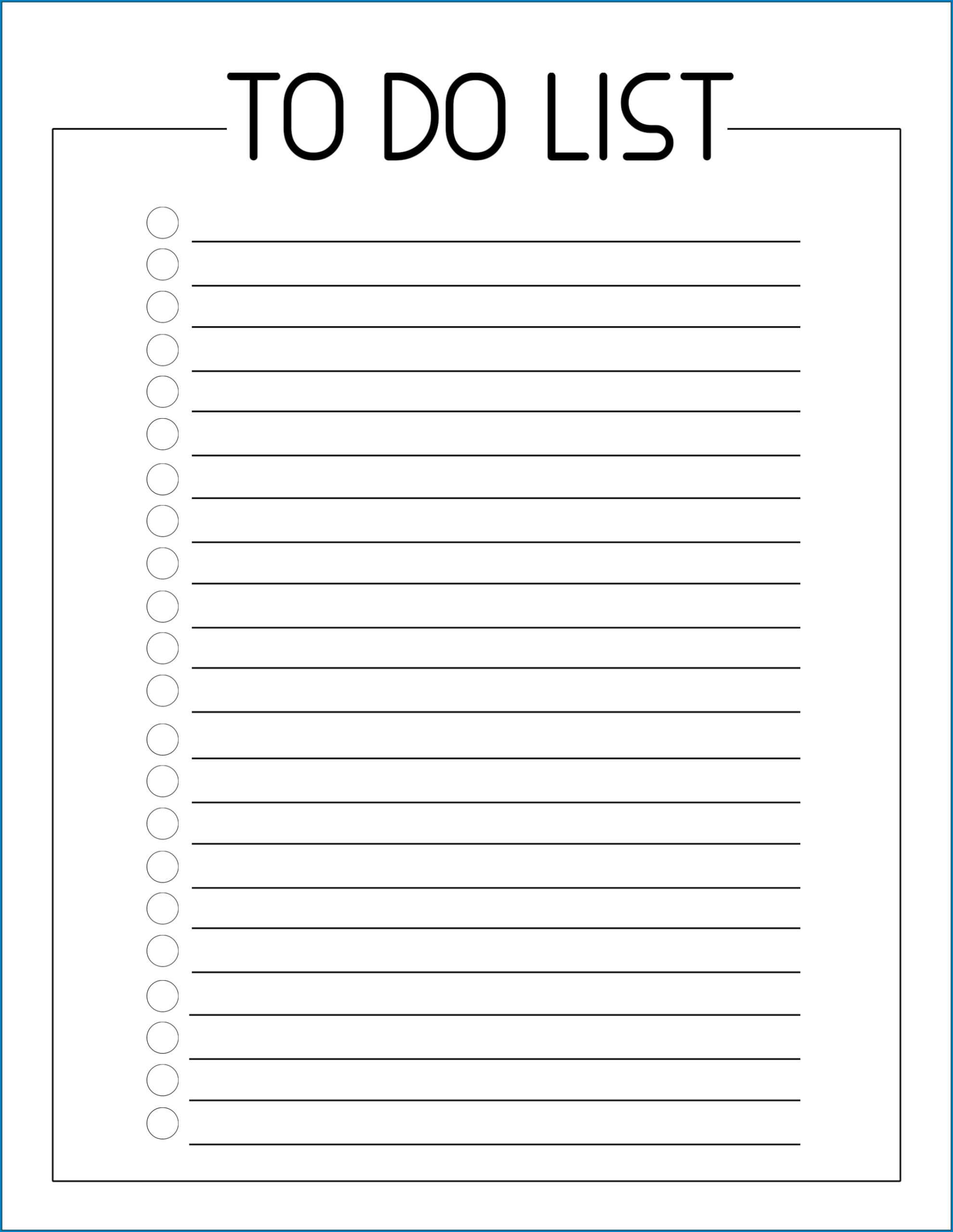 √ Free Printable To Do Checklist Template | Templateral Inside Blank Checklist Template Word