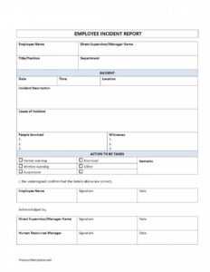 Editable Employee Incident Report Customer Incident Report throughout Customer Incident Report Form Template