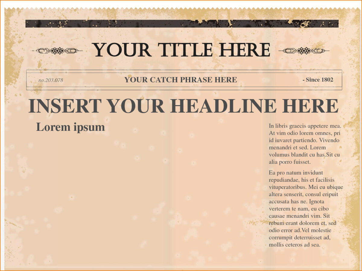 free word newspaper template