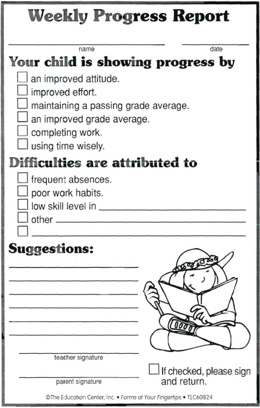 Elementary Progress Report Template – Bestawnings Pertaining To Daily Behavior Report Template