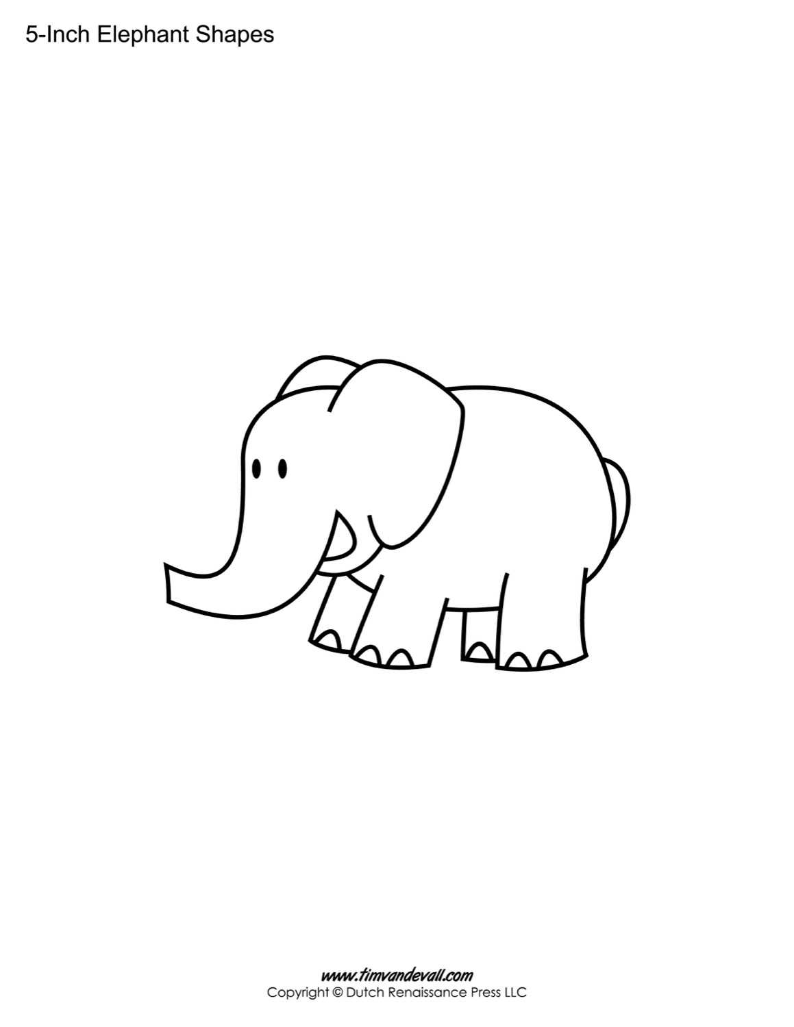 Elephant Shapes - Tim's Printables With Blank Elephant Template
