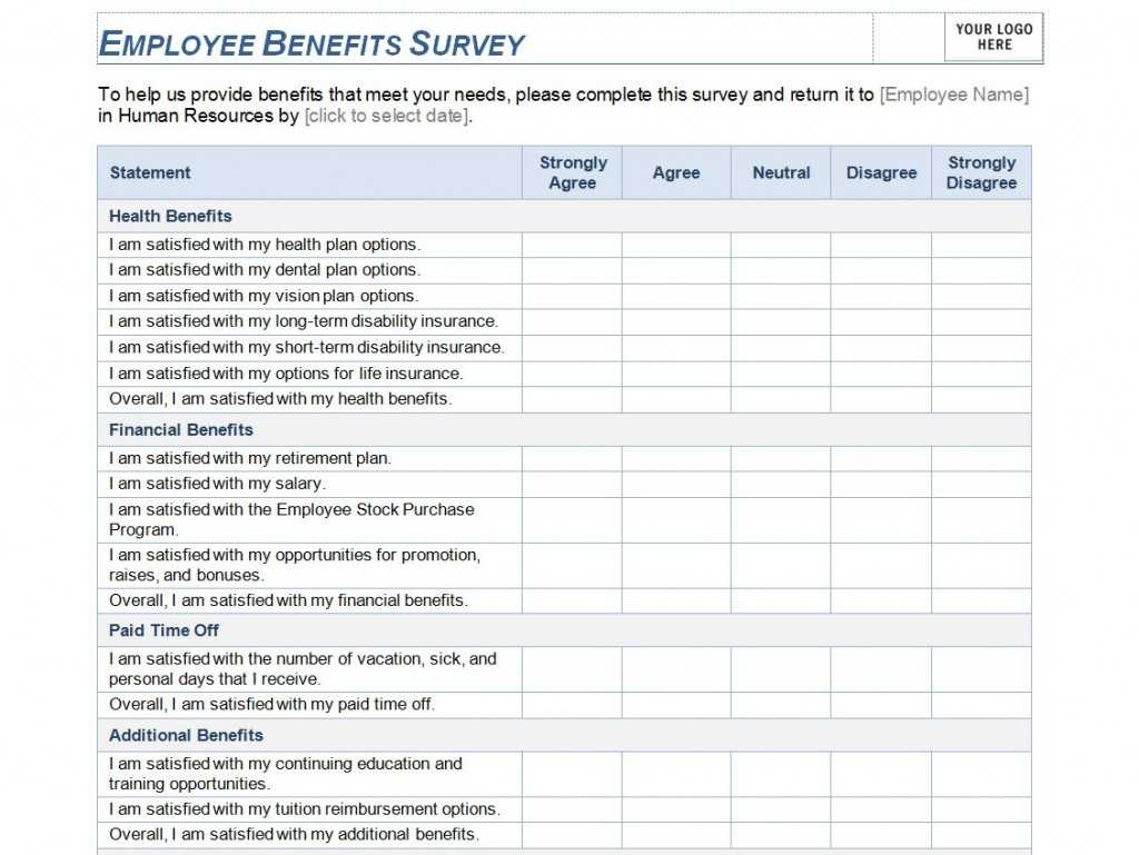 Employee Benefits Survey Template | Employee Benefits Survey Intended For Employee Satisfaction Survey Template Word